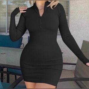 Chic Black Long Sleeve Dress